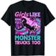 thumbnail image 1 of Cute Monster Truck Girls Like Monster Trucks Too Funny Girls playera para niñas, 1 of 2