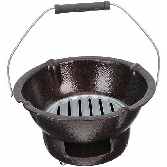 Cast Iron Charcoal Stove Portable 7.87X7.87X4.33 Inch Outdoor Charcoal Brazier Grill for Cooking Heating Tabletop Coal Stove$$Garden & Patio