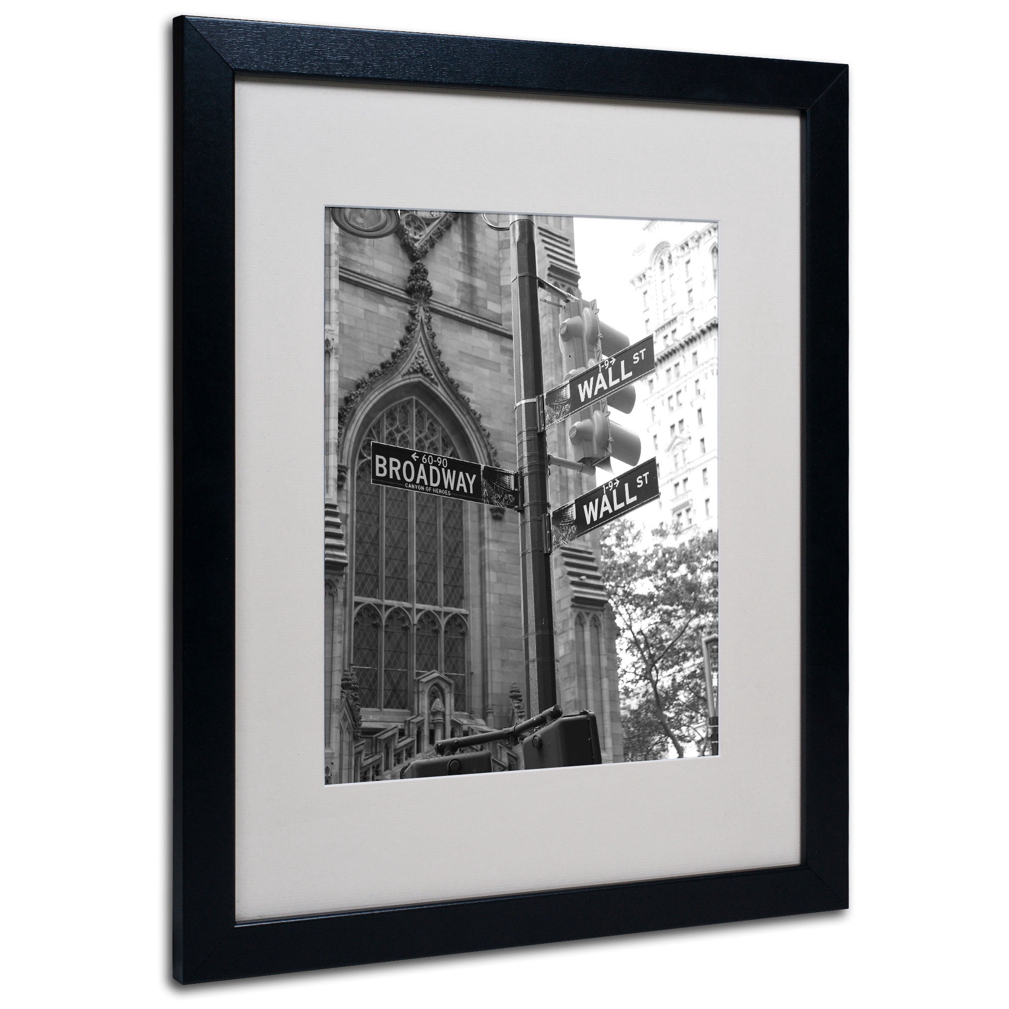 Matted art under acrylic in a black frame