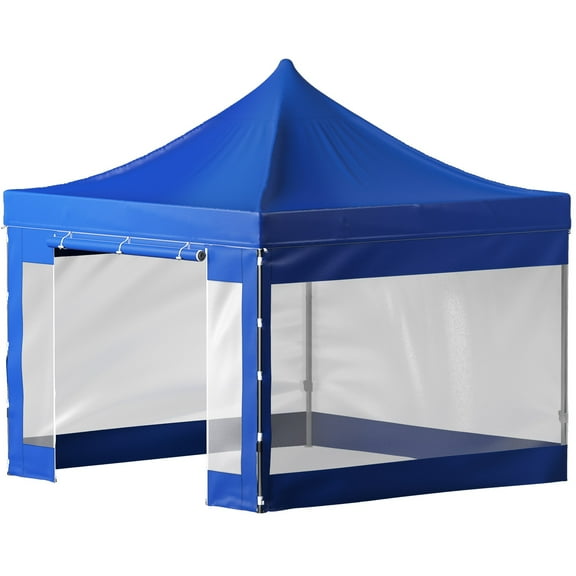 LINJH Pop Up Canopy Tent Outdoor Gazebo Tent 10 x 10 FT with Sidewalls Blue