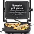 thumbnail image 3 of Panini Press & Gourmet Sandwich Maker 25462Z: Nonstick Grill, 1400W, Metal, Hand Wash, 3 of 7