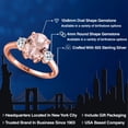 thumbnail image 2 of Gem Stone King 2.98 Ct Oval Peach Nano Morganite White Topaz 18K Rose Gold Plated Silver Ring, 2 of 6