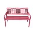 thumbnail image 4 of Fiery Red Retreat- All-Steel Garden Bench for Outdoor Comfort, 4 of 5