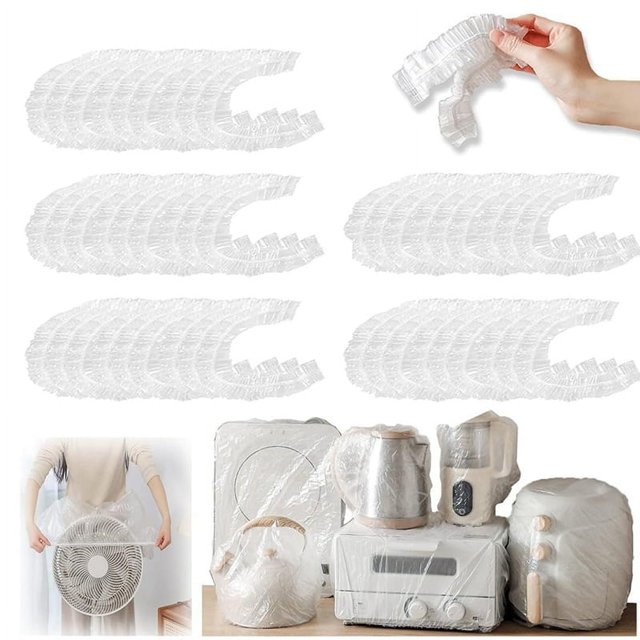 100 fundas desechables transparentes para electrodomésticos de cocina, funda antipolvo para electrodomésticos pequeños de 31,5 pulgadas, funda elástica para electrodomésticos pequeños