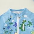 thumbnail image 5 of Kaprioy Toddler Baby Boys' 3-Piece Swimsuit Set Short Sleeve Bathing Suit Baby Rash Guard Swimwear with Sun Hat, 5 of 8