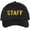 Black/Gold, variant on Staff Embroidered Baseball Cap | Large Text Workforce Employee Team Group Structured Hat (Navy/White)
