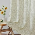 thumbnail image 7 of Linen Farmhouse Curtains for Living Room 108 Inch Length Floral Print Window Curtains Semi Sheer Drapes for Bedroom Country Light Filtering Curtain Grommet Top 2 Panels Green on Beige, 7 of 7
