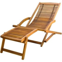Casafoyer Deck Chair with Footrest Solid Acacia Wood