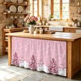 thumbnail image 6 of Pink Christmas Cabinet Curtain 28"Wx51"L,Dustproof Storage Cabinet Curtain with Self Adhesive Tape,Winter Snowman Pine Tree Snow Scene Tall Pantry Cover Drape for Kitchen,Laundry Room,Utility Closet, 6 of 9