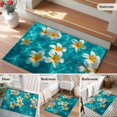 thumbnail image 6 of Summer Sea Washable Small Entryway Area Rugs 2'x3', Watercolor White Eggflower Floral Blue Ripples Seawater Low Pile Throw Rug Non-Slip Sturdy Edge Binding Carpet for Front Door Floor Room Entry, 6 of 9