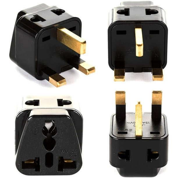 OREI 2 in 1 Universal/USA to UK/Hong Kong (Type G) Travel Adapter Plug