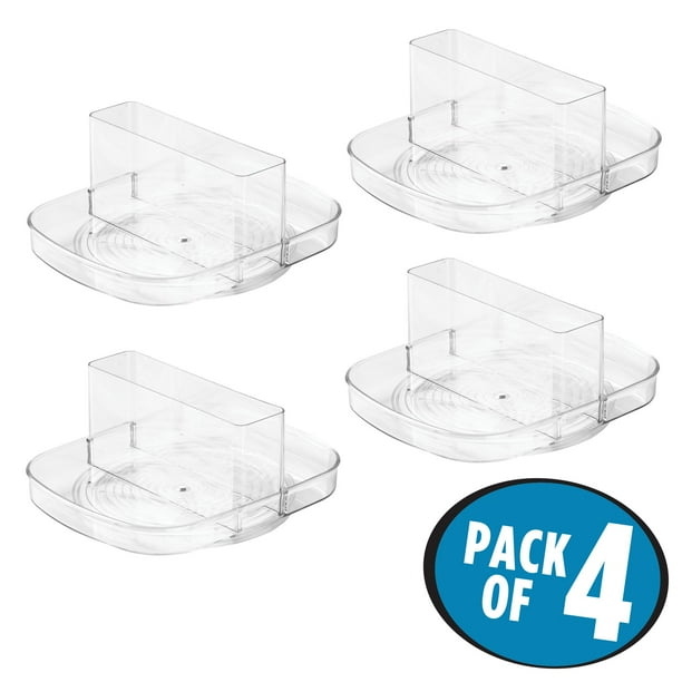 iDesign Linus BPA-Free Plastic Lazy Susan with Napkin Holder, Clear, Set of 4 - Walmart.com - Walmart.com