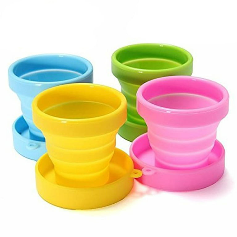 4pcs Silicone Collapsible Cup Folding Cup Portable Outdoor Travel Cup New