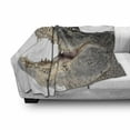 thumbnail image 2 of Crocodile Soft Flannel Fleece Throw Blanket, Picturesque of an American Alligator with Mouth Open, Cozy Plush for Indoor and Outdoor Use, 50" x 70", Grey Dark Grey, by Ambesonne, 2 of 5