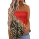 thumbnail image 1 of Playeras,Blusas y Tops,Ropa para Mujer Camisetas sin mangas para las mujeres Camiseta de tirantes sin mangas con estampado floral para mujer, cintura elástica plisada, sin espalda (Red, XL), 1 of 4