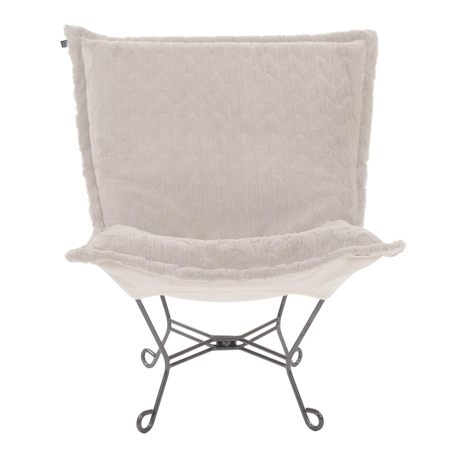 Scroll Puff Chair Angora Natural