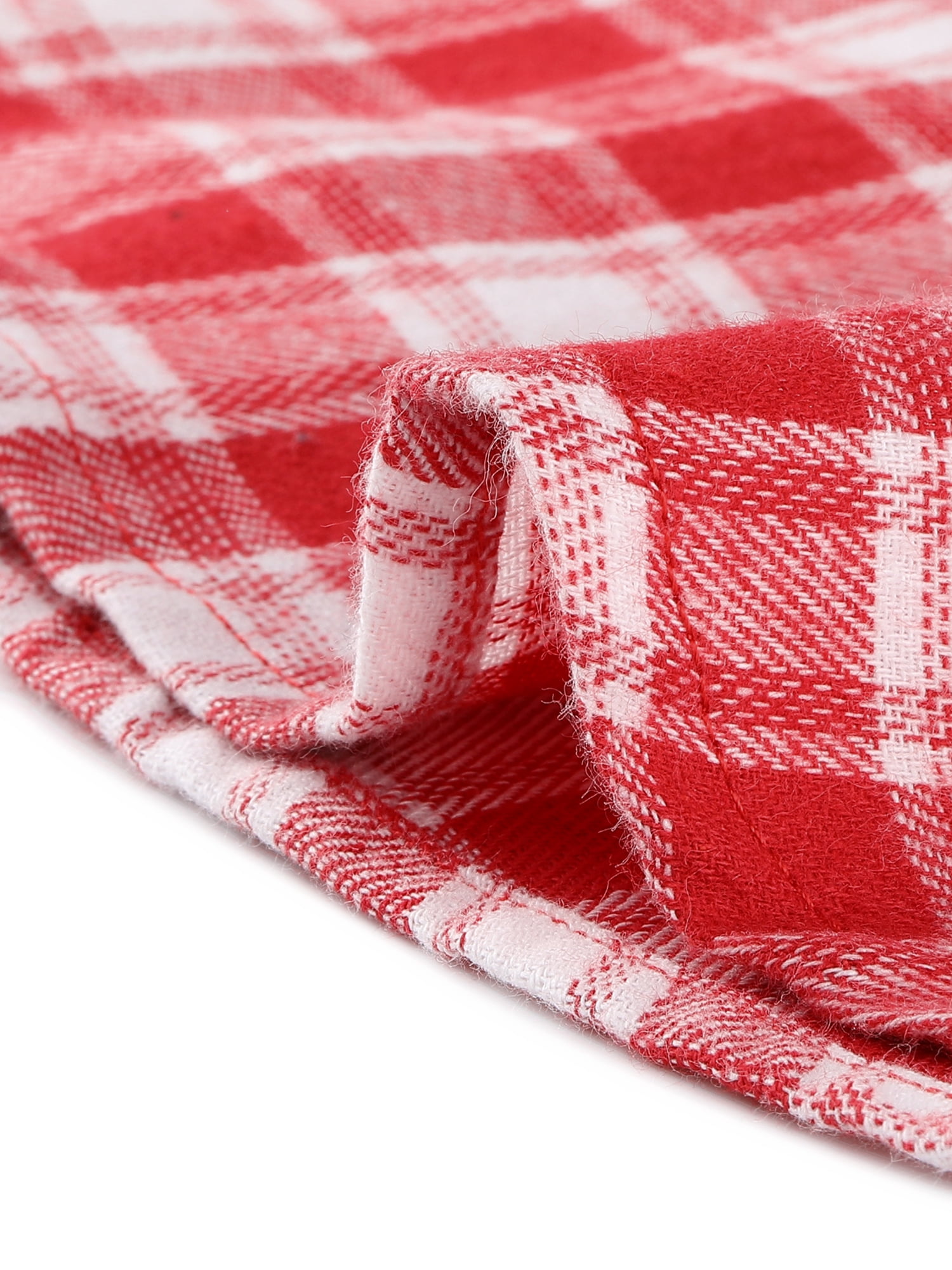 DARING DIVA Women's Casual Boyfriend Plaid Button Down Flannel Shirt M Red White