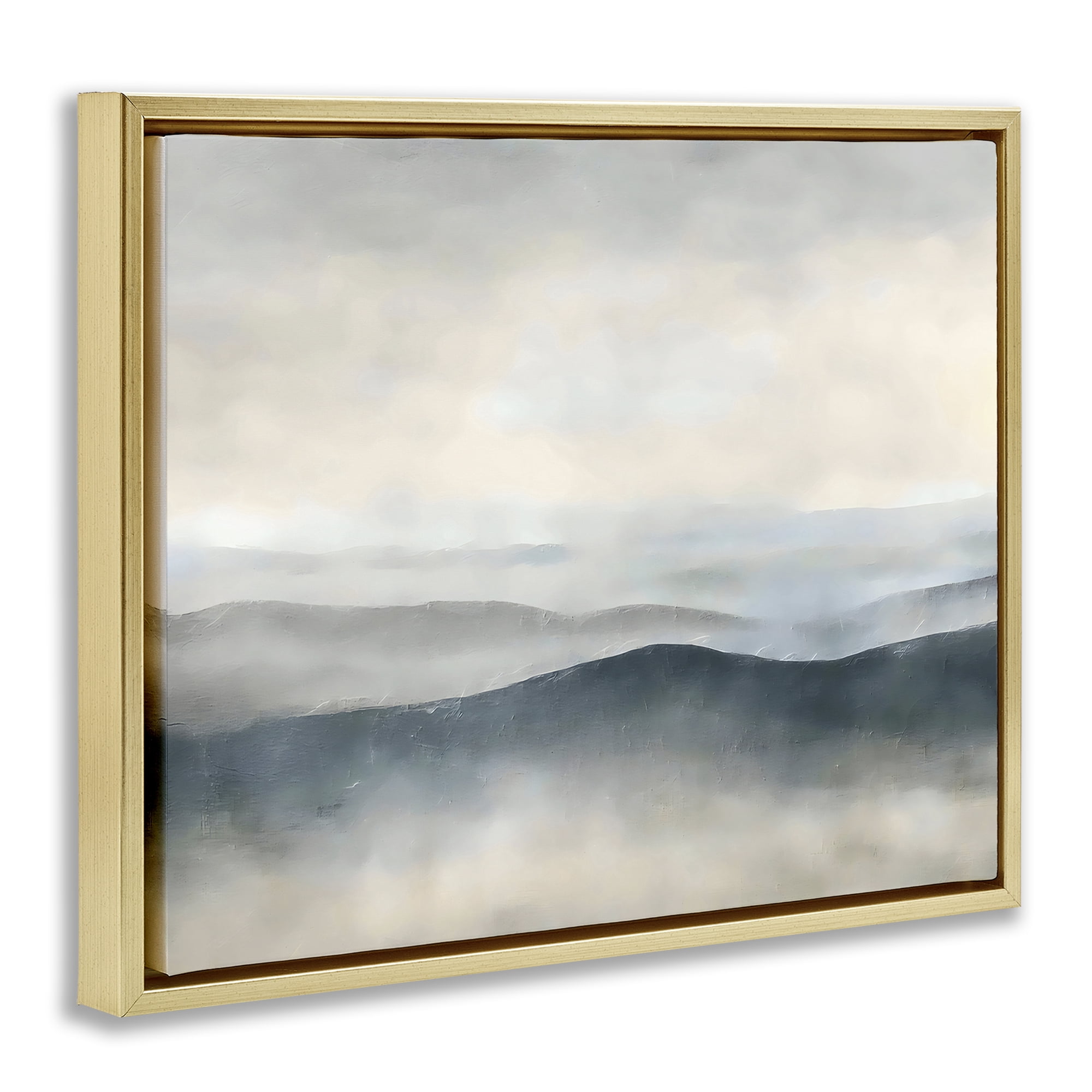 Stupell Industries Muted Horizon Serenity Gold Framed Floater Canvas Wall Art, design by Riley B