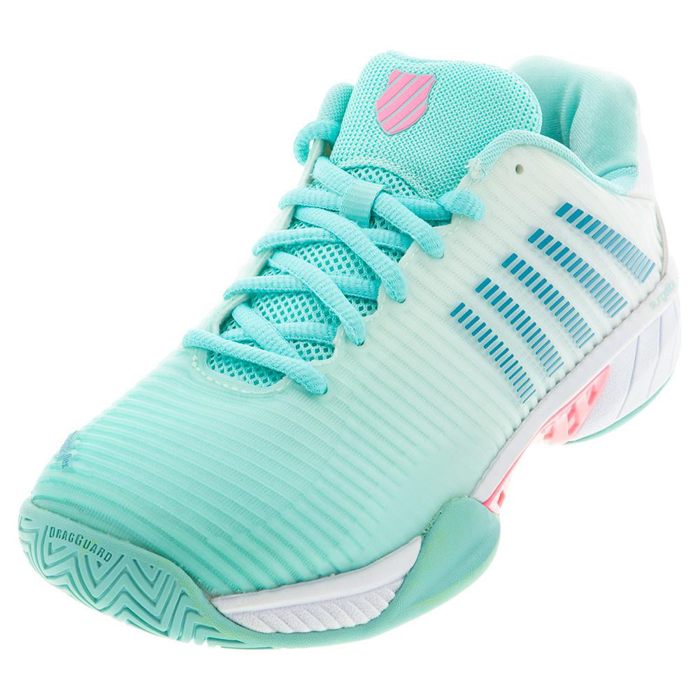 Aruba Blue/White/Soft Neon Pink, 6.5 K-Swiss Womens Hypercourt Express 2 Tennis Shoe 