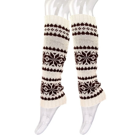 Soft Snowflake Knit Leg Warmers