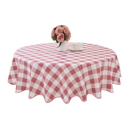 

Papaba Round Tablecloth PVC Waterproof Lace Wave Edge Round Tablecloth for Kitchen Dining