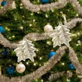 thumbnail image 5 of FastXmas 2Pcs Christmas Tree Leaves Hanging Ornaments Set, 3.4 x 4 Inch Glitter Heteromorphic Leaves Christmas Tree Decorations,Plastic Shatterproof Leaves Pendants for Xmas Tree,Wreath,Wedding Decor, 5 of 7