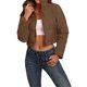 thumbnail image 2 of VISgogo, chaqueta corta para mujer, chaquetas de plumón de Color sólido a la moda, abrigo acolchado recortado, abrigo cálido de invierno VISgogo moda, 2 of 6