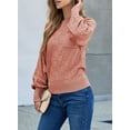 thumbnail image 5 of Eytino Sweaters for Women Fall Fashion 2025 Oversized Sweater Casual Crewneck Long Sleeve Lightweight Checkered Knit Pullover Sweater Tops Pink Size M, 5 of 8
