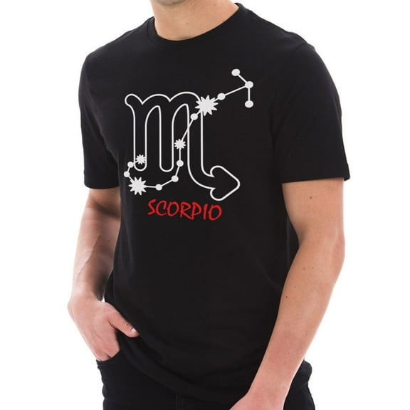 Oversized Zodiac Scorpio Sign Graphic Design Short Sleeve Cotton Jersey T-Shirt - Black XL