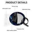 thumbnail image 4 of Starry Shark 2pcs PU Leather Round Bag Tags with Privacy Cover and Name ID Tag - Suitcase Tags for Travel Luggage, Handbags, Backpacks, School Bags, 4 of 6