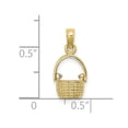 thumbnail image 2 of Auriga Fine Jewelry 10K Yellow Gold 3- D Moveable Handle Basket Charm for Women (L- 11.15 mm, W- 8.7 mm), 2 of 7