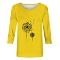thumbnail image 4 of Mefallenssiah Blouses pour Femmes 2024 Mode Féminine T-Shirt Imprimé Manches 3/4 Blouse Col Rond Hauts Décontractés, 4 of 4