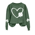 thumbnail image 1 of WEAIXIMIUNG Sweatshirts d'Automne pour Femmes Mode Décontractée Jour de la Saint-Patrick Vert Imprimé Graphique Quatre Feuilles Col Rond Manches Longues Jogging Sweatshirt, 1 of 4