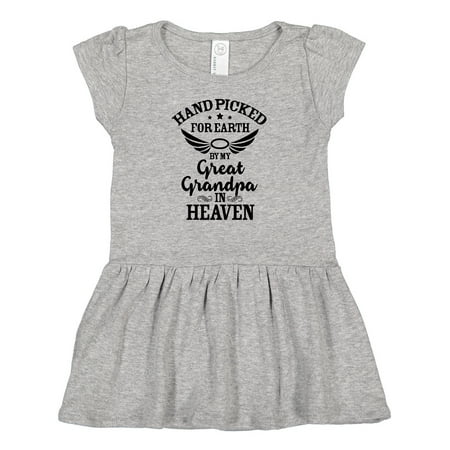

Inktastic Handpicked for Earth by My Great Grandpa in Heaven Girls Baby Dress