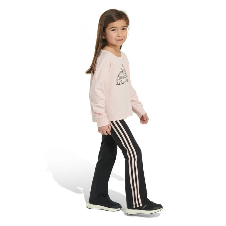Baby Toddler Girls adidas Graphic Tee Flare Pants Set Color Oatmeal Size 12 MONTHS Walmart