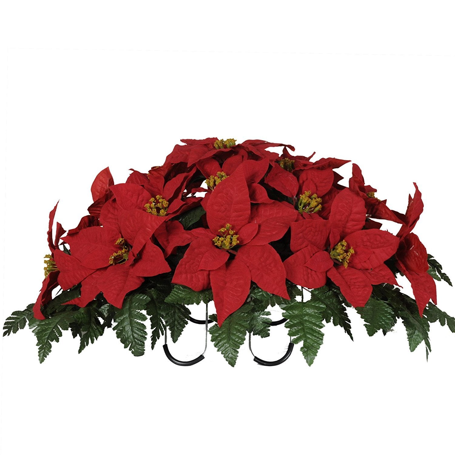 Red Poinsettia Artificial Saddle Arrangement (SD8011)