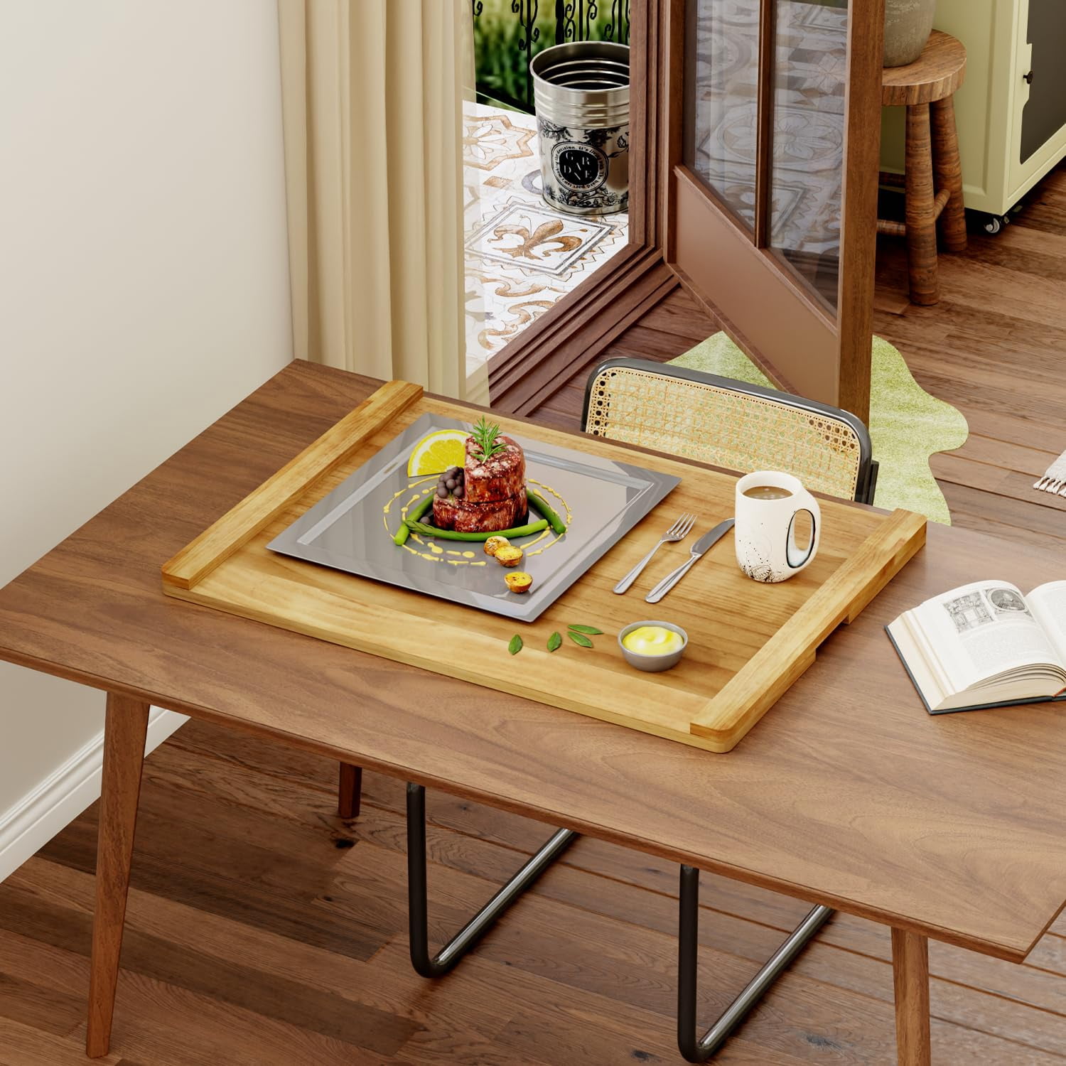 HAIDAIYA Noodle Board Stove Cover, Stove Top Covers for Electric 30"L X 22"W, Stove Top Covers for Gas Burners, Sink Cover for Counter Space, Durable Easy Clean Countertop, Light Wood