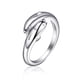 thumbnail image 3 of Anillo con diseño de doble delfín y apertura ajustable, accesorio de joyería para fiestas, para mujeres y niñas (plata), 3 of 5