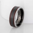 thumbnail image 3 of Jewelry Avalanche Double Red Grooved Accent Tungsten Wedding Band for Men, Firefigther Ring, 8MM, size 10, 3 of 4