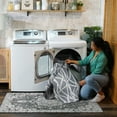 thumbnail image 4 of My Magic Carpet Machine Washable Intersections Slate Grey 3x5 Area Rug - Non-Slip Indoor Rugs for Bedroom, Kitchen, 4 of 5