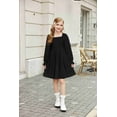 thumbnail image 5 of Arshiner Girls Black Dress Long Sleeve Twirly Funeral Church Tween Fall Winter Dresses Size 12, 5 of 7