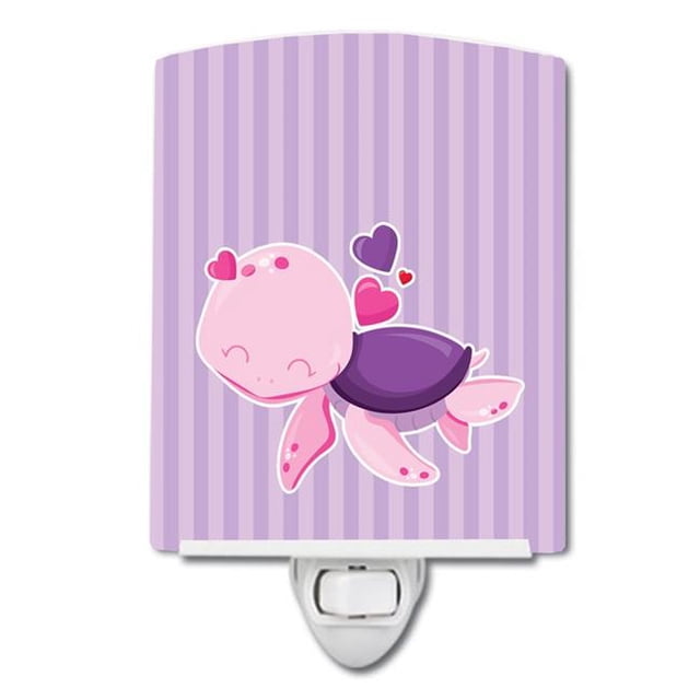 Carolines Treasures BB7133CNL Pink & Purple Turtle Ceramic Night Light