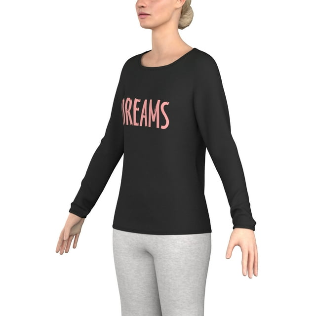 Chandail en modal à Manches Longues pour Femmes, Doux et Confortable, Mode, Col Ras du Cou, avec Imprimé Graphique