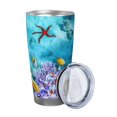 thumbnail image 2 of Bingfone Corals and Tropical Fish for 20 Oz Stainless Steel Travel Mug Double Wall Water Coffee Cup for Home,Office, Outdoor Works Great for Ice Drinks and Hot Beverage-Straw Three-piece Set, 2 of 8