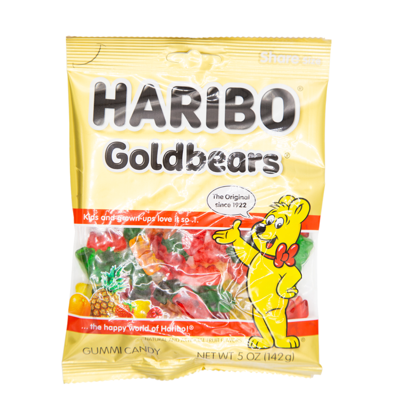 Haribo Gummi Candy, Gummi Bears, Original Assortment, 5oz Bag, 12