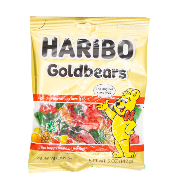 Haribo Gummi Candy, Gummi Bears, Original Assortment, 5oz Bag, 12 ...