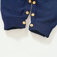 thumbnail image 5 of Newborn Baby Romper 100%Cotton Knitted Toddler Clothes Turn-down Collar One Piece Overall Infant Boy Jumpsuit Outfit Fashion Tie, 5 of 7