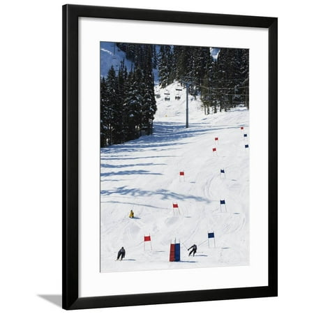 Giant Slalom Racers at Whistler Mountain Resort Framed Print Wall Art By Christian