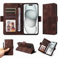 thumbnail image 4 of Funda GANGXUN para iPhone 15 Plus con diseño acolchado elegante, cuero PU, protección total y ajuste preciso, 4 of 5