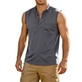 thumbnail image 3 of Men's Sleeveless Pocket T-Shirt Tank Top Muscle Tee V-Neck Casual Sports Shirts Moisture Wicking Quick Dry Breathable Summer Gym Workout Running Outdoors Essentials | JASKFLY,Dark Gray L, 3 of 9
